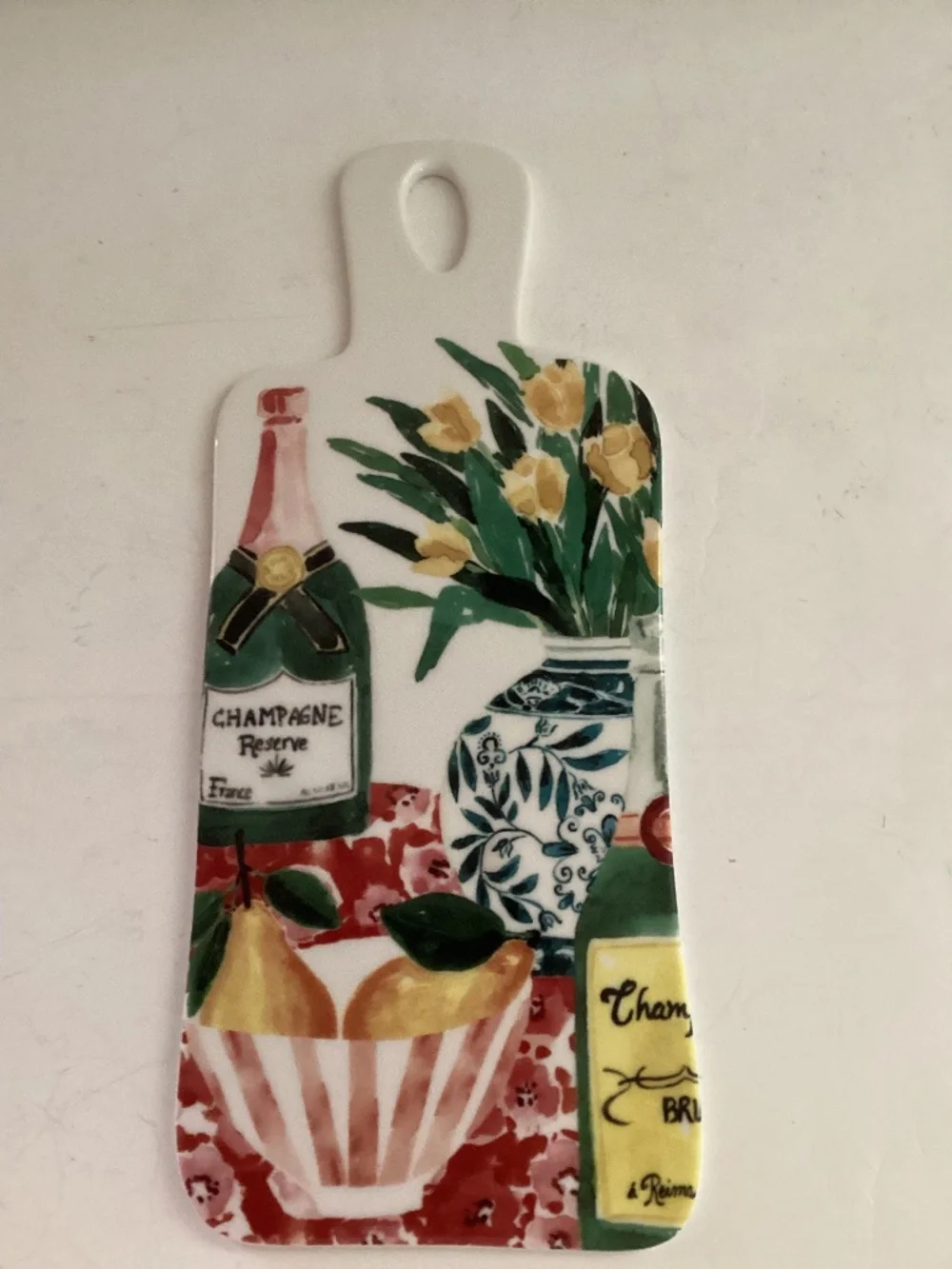 Champagne design Ceramic Charcuterie or cutting Board
